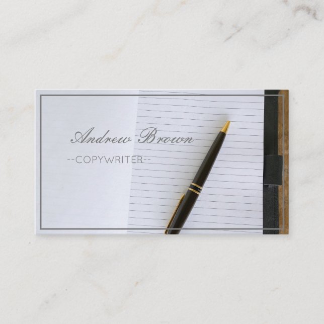 Cartão de visita de Caneta de notebook para redato (Frente)