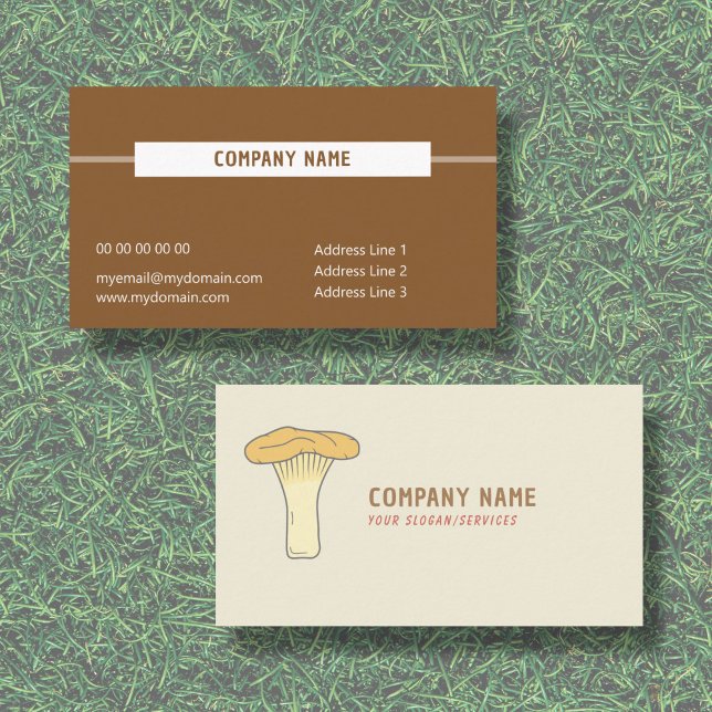 Cartão de visita de Canterelle Mushroom (Botanical Chanterelle Mushroom Business Card)