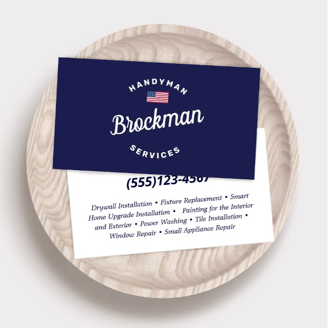 Cartão de visita de Carpintaria de Handyman Patrió (Criador carregado)