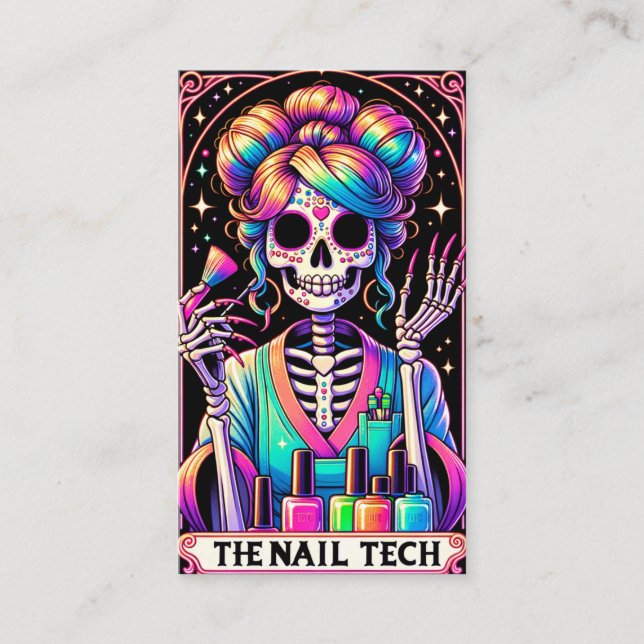 Cartão de visita de Cartão Tarot Tech Nail (Frente)