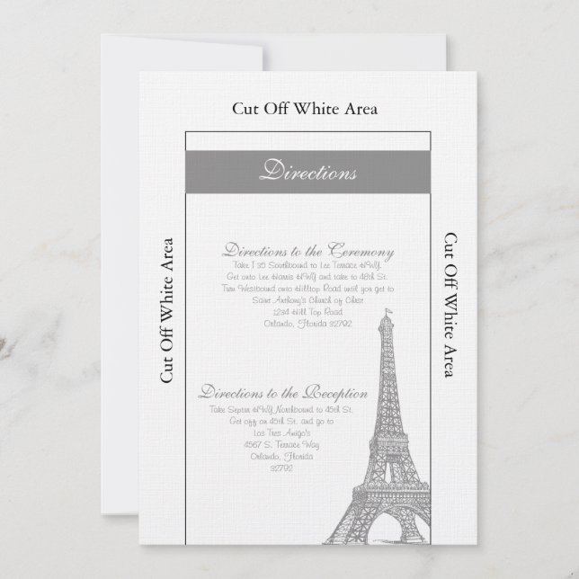 Cartão de Visita de Casamento em Paris (Frente)