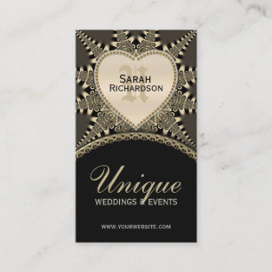 Cartão de visita de Casamento Único Dourado da Vin