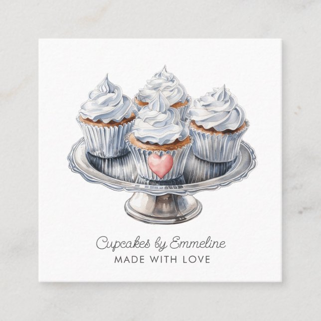 Cartão de visita de catador de Cupcake ilustrado (Frente)