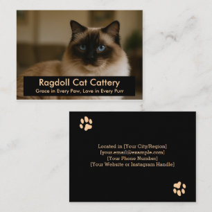 Cartão de visita de Cateria de Gato de Ragdoll Per