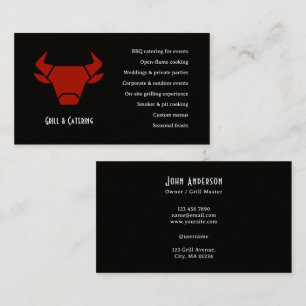 Cartão de Visita de Catering com Logotipo Vintage