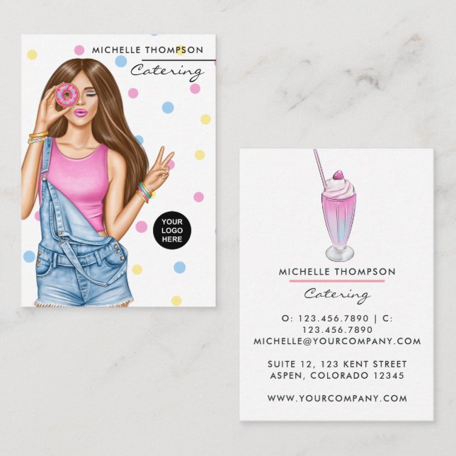 Cartão de visita de catering de comida (Frente/Verso)