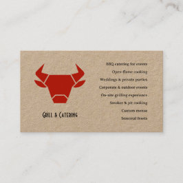 Cartão de Visita de Catering Kraft Rustic Vintage
