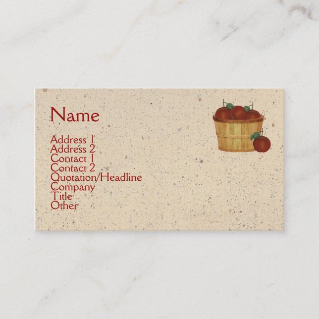 Cartão de visita de cesto de maçã (Frente)
