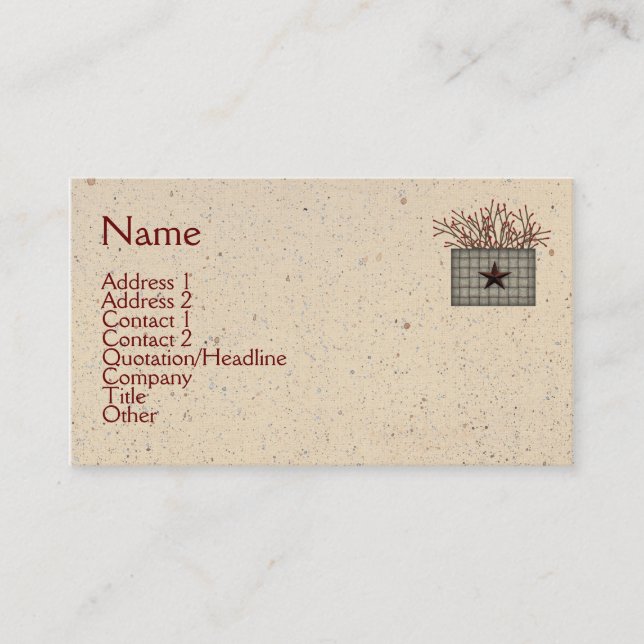 Cartão de visita de cesto primitivo (Frente)