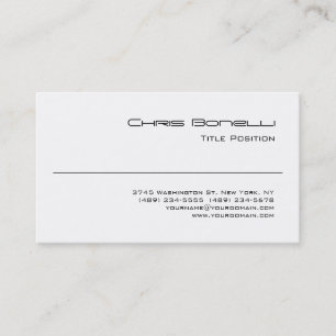 Cartão de visita de charme branco preto simples