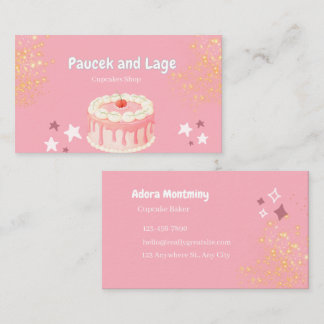 Cartão de Visita de Chef de Confeitaria Elegante –
