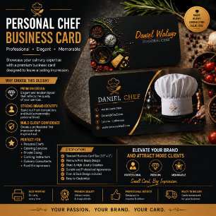 Cartão de Visita de Chef de Luxo Culinária Premium