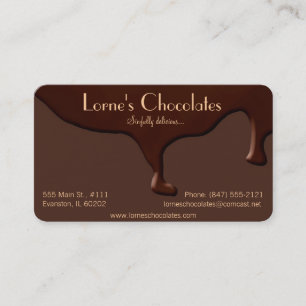 cartão de visita de chocolate