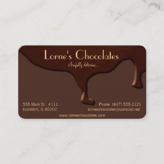 cartão de visita de chocolate