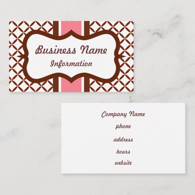 Cartão de visita de Chocolate de Morango (Frente/Verso)