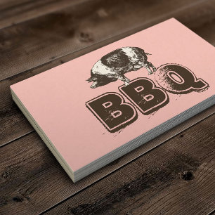 Cartão de visita de CHURRASCO Rosa Simples
