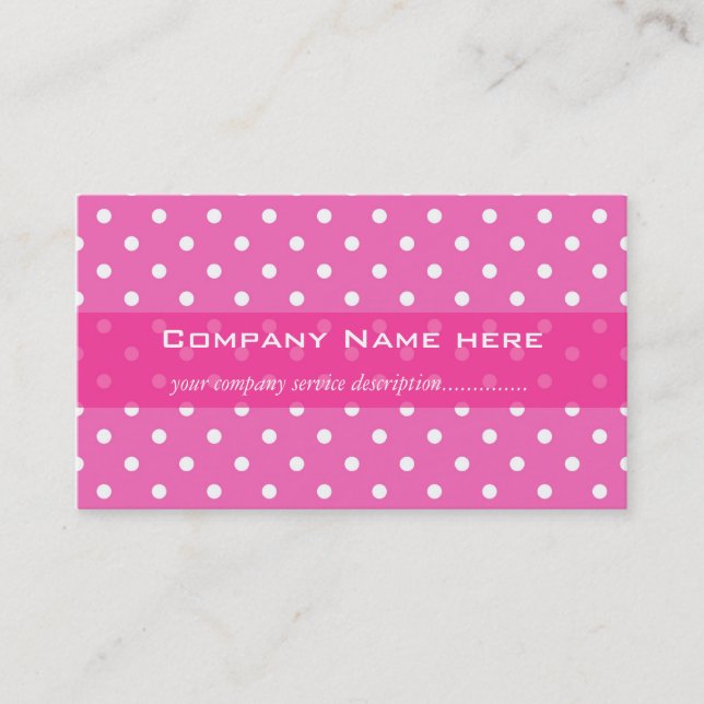 Cartão de visita de cinza-bolinhas de  rosa (Frente)