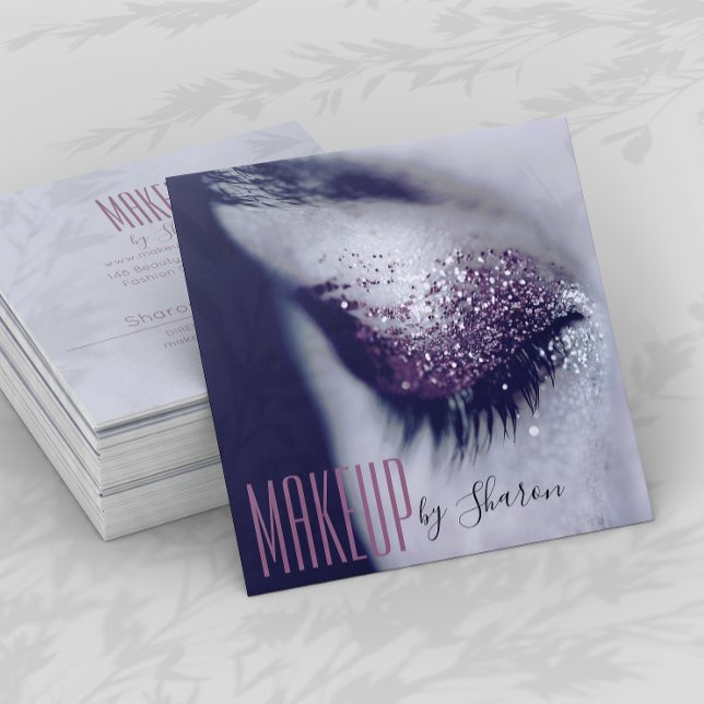 Cartão de visita de Cinza do artista de maquiagem (Criador carregado)