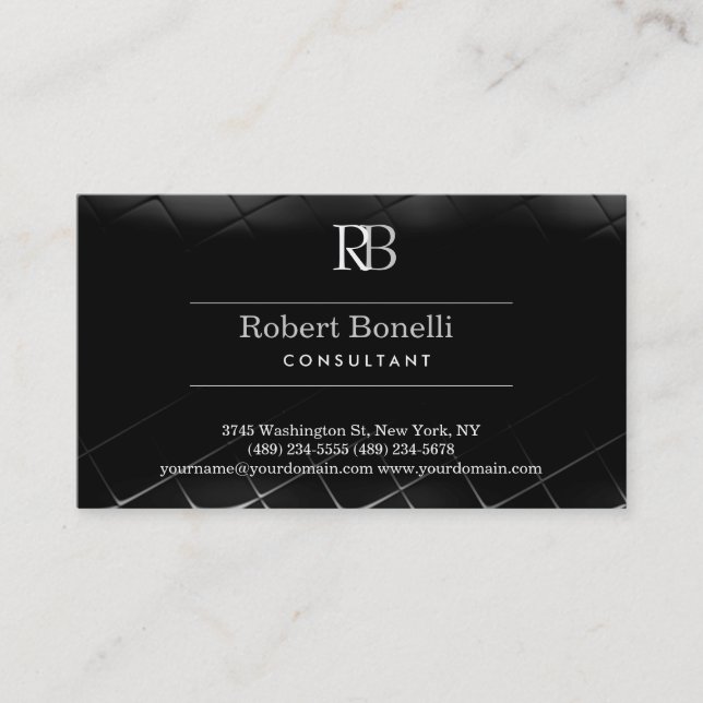 Cartão de visita de Cinza preto (Frente)