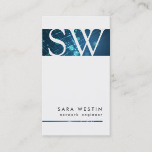 Cartão de visita de Circuitos de Monograma de Eng