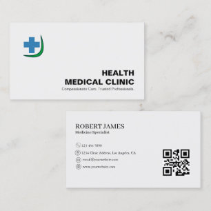 Cartão de Visita de Clínica Médica Personalizáve