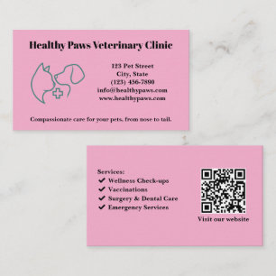 Cartão de visita de Clínica Veterinária Personaliz
