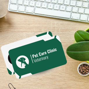 Cartão de Visita de Clínica Veterinária Verde Mode
