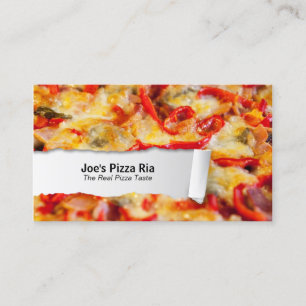 Cartão de visita de Closeup de Pizza de Comida Pe