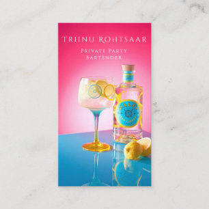 Cartão de visita de Coctails Barman de Partido Pri