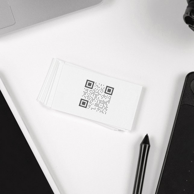 Cartão de visita de código QR branco mínimo (Criador carregado)