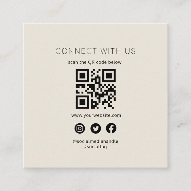Cartão de visita de Código QR das mídias sociais (Frente)