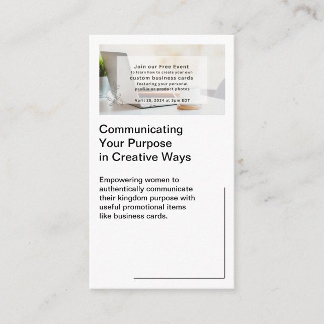 Cartão de visita de código QR de foto de mídia soc (Frente)