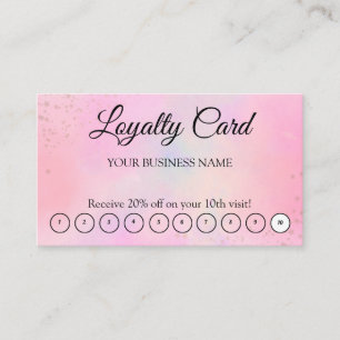Cartão de visita de Código QR de Lealdade Rosa Sim