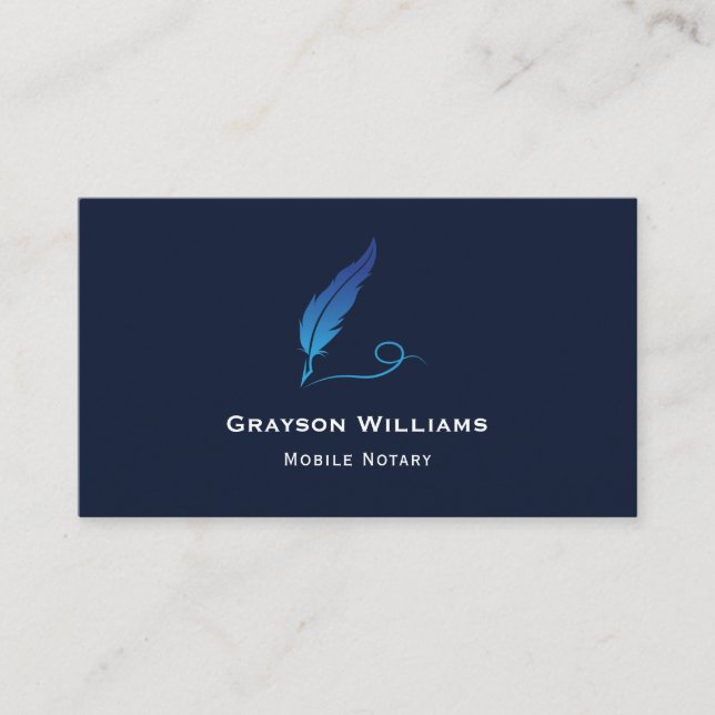 Cartão de visita de Código QR de Quill Notório Móv (Frente)