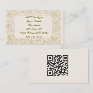 Cartão de visita de Código QR de Rosa Exquisite