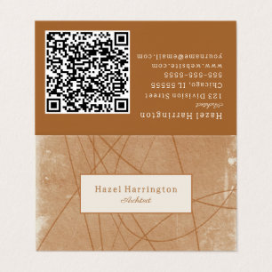 Cartão de visita de Código QR Grunge sofisticado D
