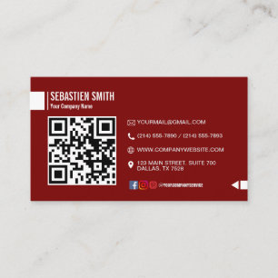 Cartão de visita de Código QR Minimalista Moderno