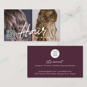 Cartão de visita de código QR para na moda capil