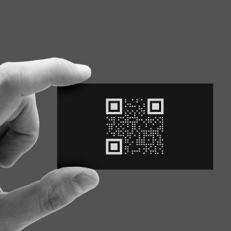 Cartão de visita de código QR preto mínimo