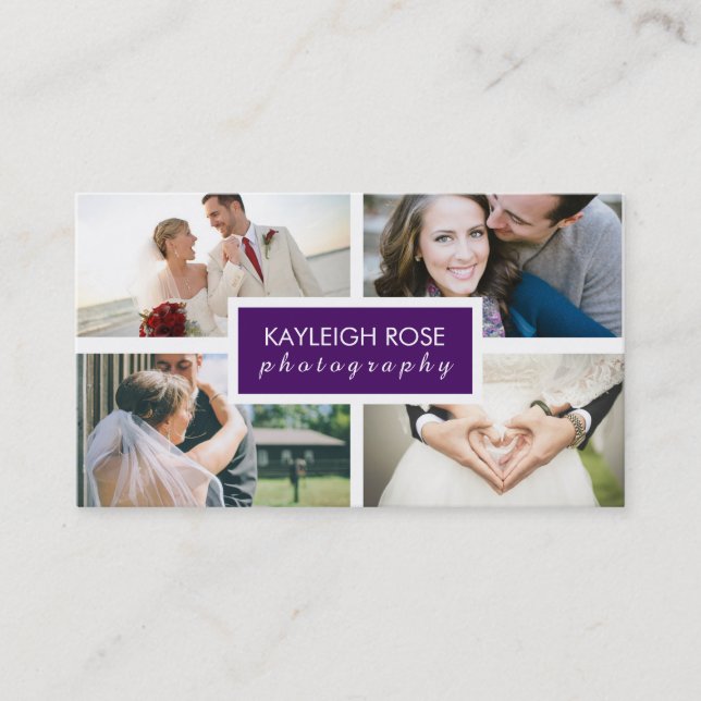 Cartão de visita de Colagem de Fotografia (Frente)