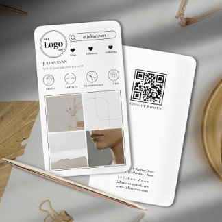 Cartão de visita de Colagem de Fotos Simples do In