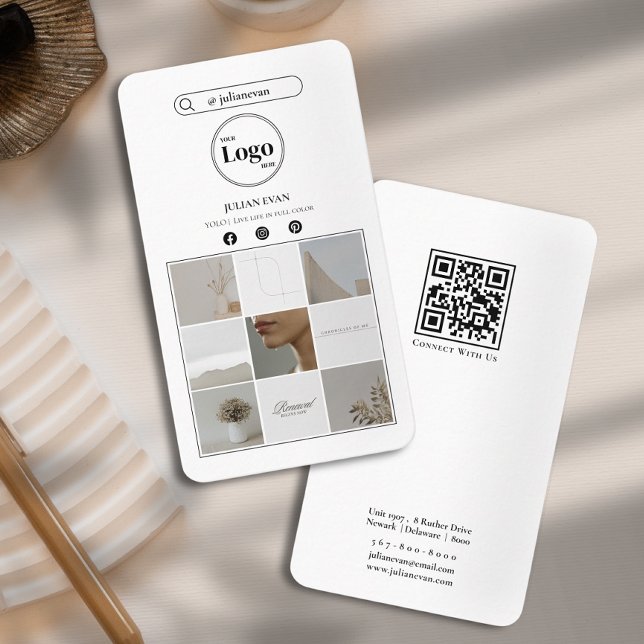 Cartão de visita de Colagem de Fotos Simples do In (Criador carregado)