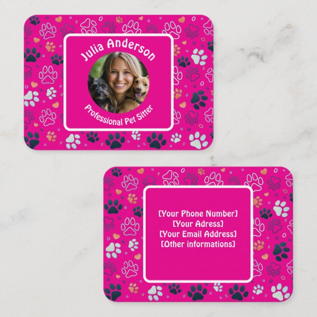 Cartão de visita de Coletor de Pés Rosa Personaliz (Frente/Verso)