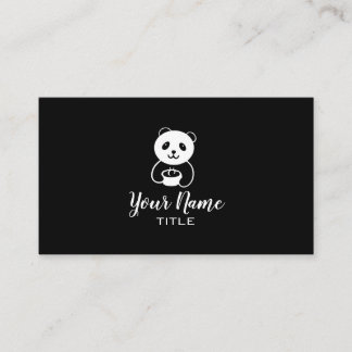 cartão de visita de comida de café de urso panda