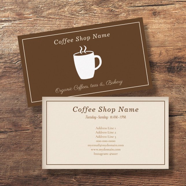 Cartão de visita de Compra de Mug e Café (Coffee Shop Business Card)