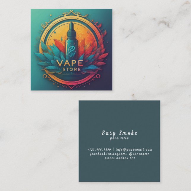 Cartão de visita de Compro Colorido de Vape Fumant (Frente/Verso)