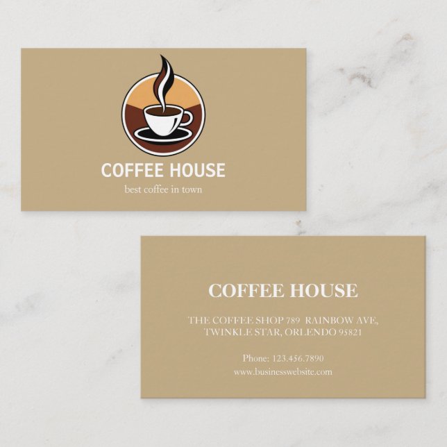 Cartão de visita de Compro de Café Simples Moderno (Frente/Verso)