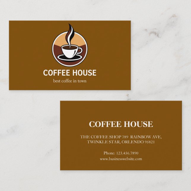 Cartão de visita de Compro de Café Simples Moderno (Frente/Verso)