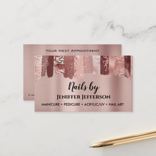 Cartão de visita de compromisso de ARTISTA NAIL (Frente/Verso In Situ)
