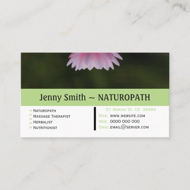 Cartão de visita de Compromisso de Lily Naturopath (Frente)